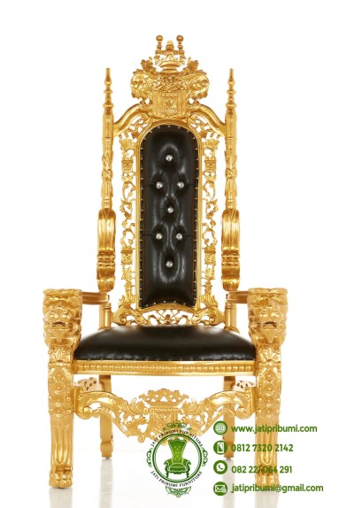 kursi raja warna emas jok hitam